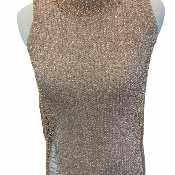 ROSE 🌹 GOLD METALLIC TOP OR COVER UP - Picture 3 of 8